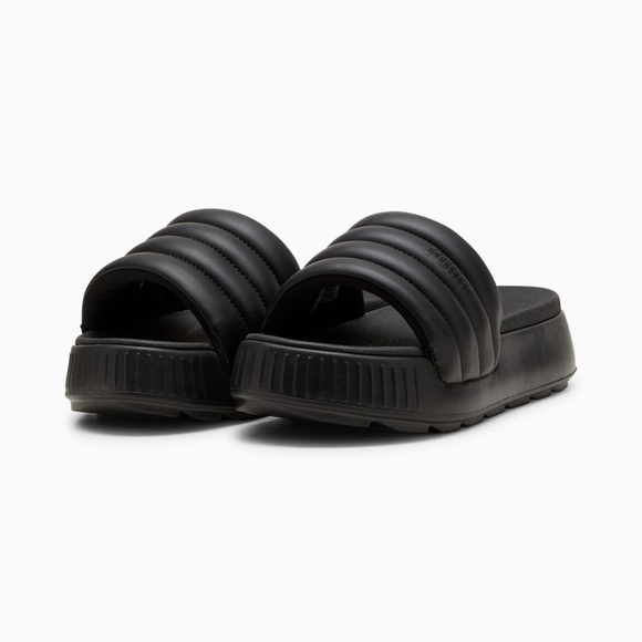 PUMA WOMEN KARMEN PUFFY SLIDE - BLACK SIZE 9 (BRAND NEW) - Picture 1 of 6